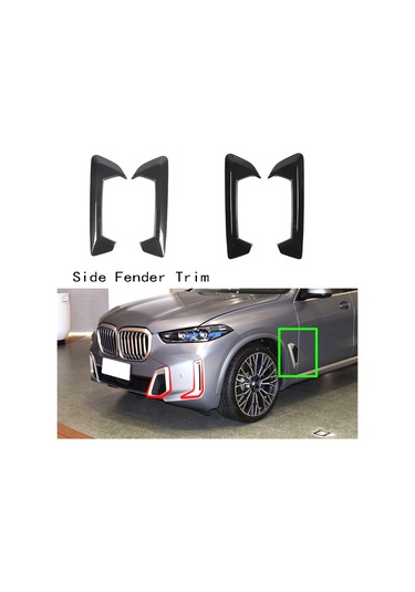 Anjiexun Bmw X5 2023+ İçin Karbon Fiber Yan Çamurluk Köpekbalığı Yan Izgara Çamurluk