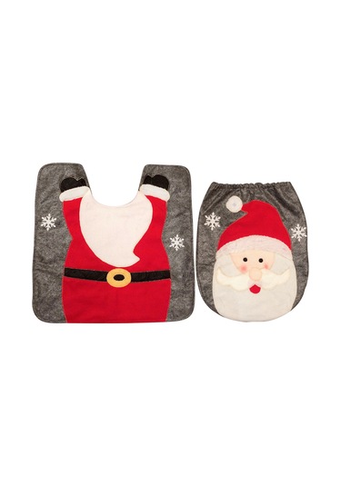 Xindoker Noel Temalı Flanel Tuvalet Kapağı Ve Bati Seti - Renkli Desen Seçenekli Islak Tutmayan Bez Malzeme Çok Renkli