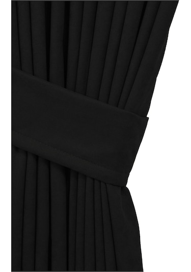 Cheap's Home Petek Dokulu Kadife Dokuma Düz Dikiş Ekstrafor Büzgü Fon Perde Siyah