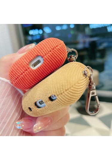 Airpods Uyumlu Pro İçin Kadife Kumaş Desenli Kulaklık Koruyucu Kılıf Pembe