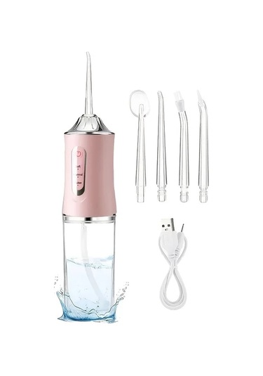 Willowhaven Pembe Şarj Edilebilir Diş İpi 800mah 360 Döner Başlık 4 Yedek Uç 3 Temizleme Modu