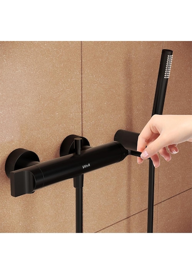 VitrA Suit Banyo Bataryası Parlak Siyah A4281839 Krom