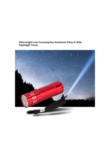 Ultra Parlak Düşük Tüketim Alüminyum Alaşımlı 9 Led'li El Feneri Meşalesi Siyah