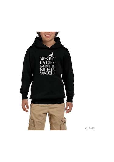Game Of Sorry Ladies Siyah Çocuk Kapşonlu Sweatshirt Siyah