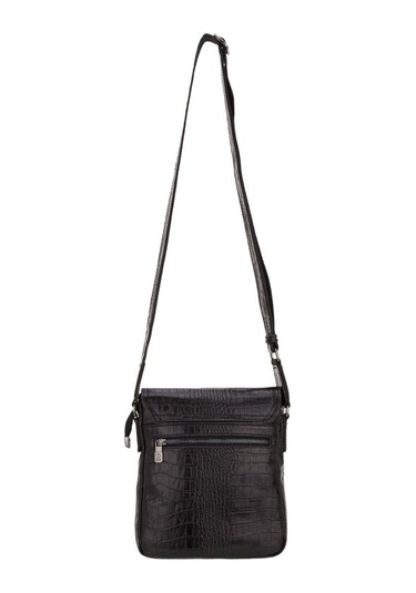 Bilik Deri Siyah Kroko Deri Erkek Postacı Çantası Blm08 02 001