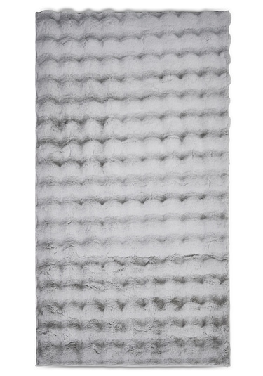 Yünteks Bubble Kabartmalı Peluş Post Halı 90x150 Gri