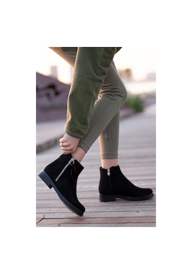 D2005 Günlük Kadın Bot Siyah-Süet
