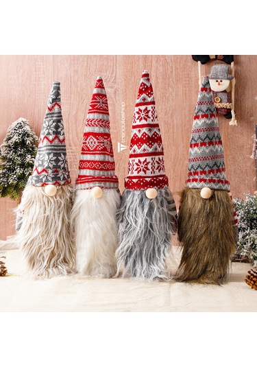 4 Lü Gnome Neol Dekorasyon Seti Sevimli Peluş Noel Baba Gnome Set