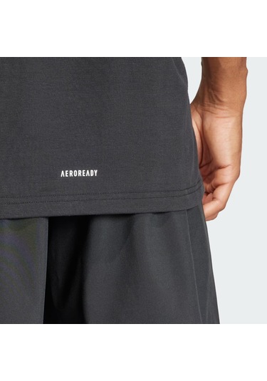 Adidas Designed For Training Erkek Siyah Yuvarlak Yaka Tişört IK9725 Siyah