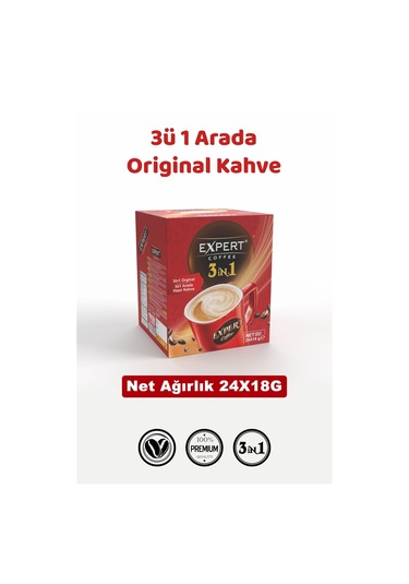 3 Ü 1 Arada Orijinal Hazır Kahve 24 Lü 18g Granül
