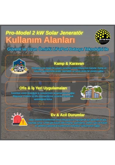 Otw Pro-model 2000w Mobil Güç İstasyonu Lifepo4 Bataryalı Solar Jeneratör