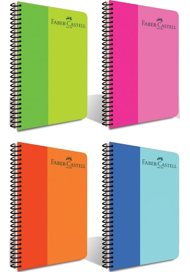 Bicolor Spiralli Plastik Kapak Defter 160 Yaprak Çizgili 4'lü Set