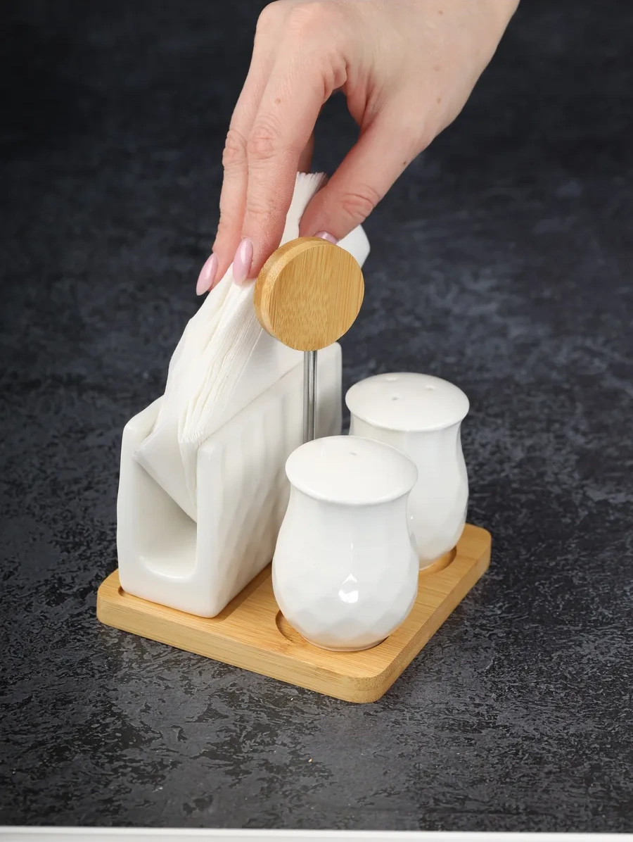 Gift'n'home Tuzluk-karabiberlik Baharat Seti Mutfak 189756119 Beyaz