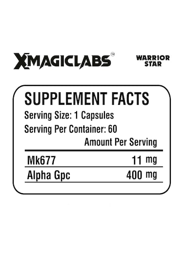 Xmagıclabs Warrıor Star Mk677 İbutamoren - Alpha Gpc 60 Caps Aromasız