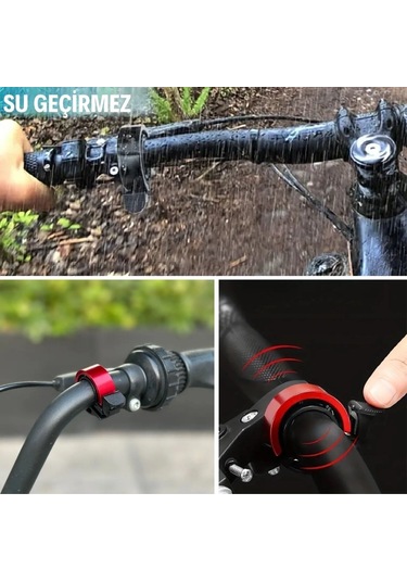 Buffer Ultra-yüksek Sesli Alüminyum Alaşımlı Bisiklet Zili Siyah