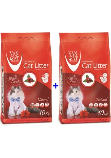 Vancat Kokusuz Topaklaşan İnce Taneli Bentonit Kedi Kumu 2 x 10 KG