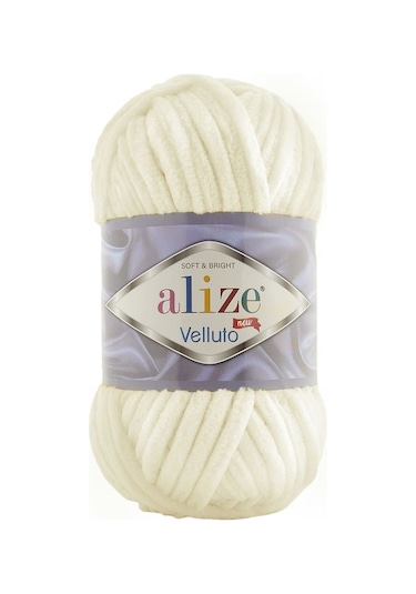 Alize Velluto 62 Açık Krem Kadife El Örgü İpi