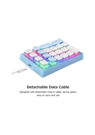 İblancod K10 21 Tuş Kablolu Mekanik Sayısal Klavye Rgb Arka Aydınlatma Efekti Mekanik Sarı Anahtarlar Puding Tuş Başlıkları Mavi