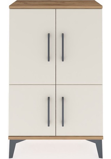 Arges Komodin 2 Raflı 4 Kapaklı 60x30x96 Çam-aytaşı Çam