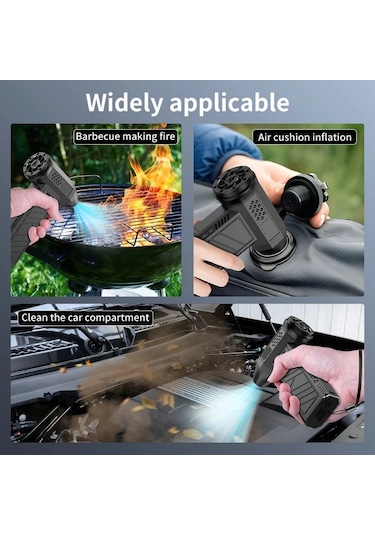 Honeybeeshop Absler Anknq Mini Sıkıştırılmış Hava Üfleyici Turbo Jet Fan Şiddetli Turbo Üfleyici Usb Şarjlı Araba Temizleme Kamp Çim Bakımı