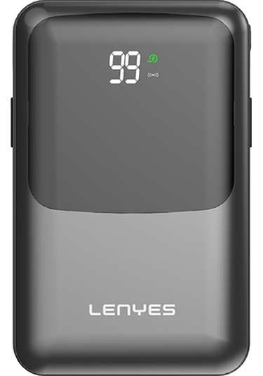 Lenyes Pw223d 22.5w 20.000mah Dijital Göstergeli Kablosuz Type-c&lightning Kablolu Powerbank Siyah