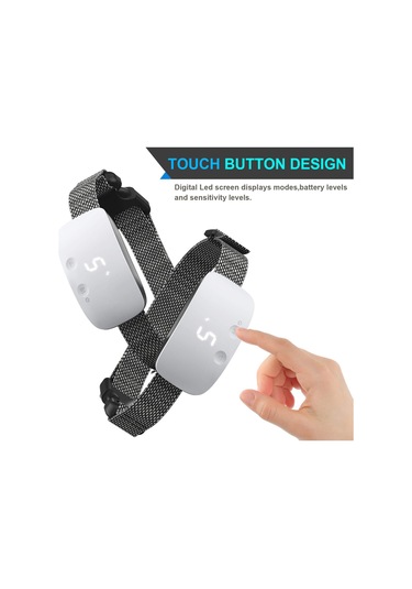 Köpek Havlama Tasması Şarj Edilebilir Havlama Önleyici Eğitim Tasması Eğitmeni Tüm Köpek Irkları İçi-beyaz