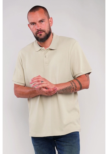 Gabria Polo Yaka Erkek T-shirt Taş