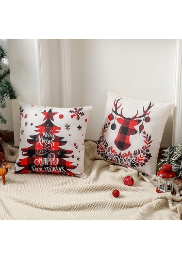 Ximistore9 Aile İçin Ateşkardeş Desenli Linen Kumaş Yastık Kılıfı - Noel Dekorasyonu, Ev Ve Araba Kullanıma Uygun, 45x45 Cm Diğer