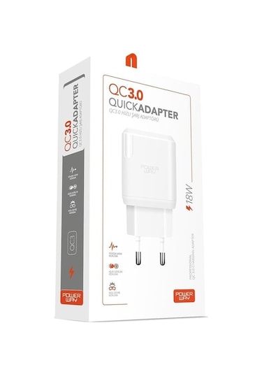 18w Qc3.0 Galaxy M33 5g İle İle Uyumlu Hızlı Şarj Adaptörü Qc3 18w Beyaz