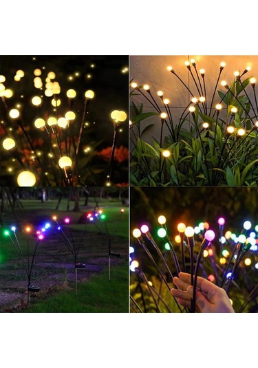 Qingmipy Güneş Enerjili Bahçe Işıkları, 10 Led Renkli, Sürekli/ayaklanan, Ip44 Su Geçirmez, 2 Adet Toplu Paket, Bahçe Ve Çatı Dekorasyonu Işıkları