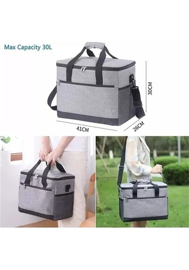 Novahub Dayanıklı Oxford Kumaş Soğutucu Çanta, 30l, Plaj, Piknik İçin İdeal Bej Bej