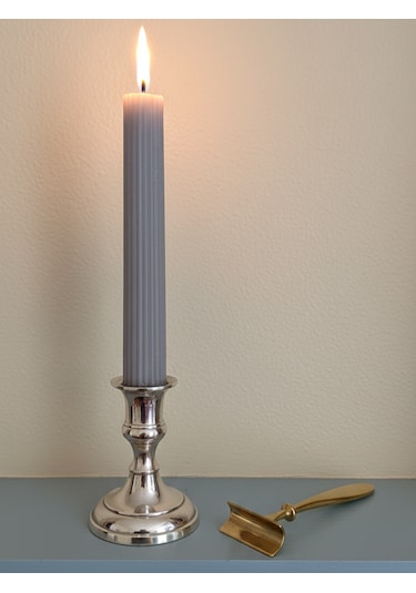 Tırtıklı Şamdan Mum 25 Cm Gri