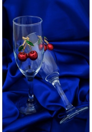 Kirazlı Kahve Fincanı Ve Kadeh Set