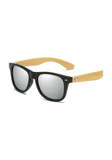 Dıxsg Retro Bambu Uv400 Güneş Gözlüğü Unisex Bisiklet Spor Yuvarlak Moda Gözlükkahverengiyellow51 Gri