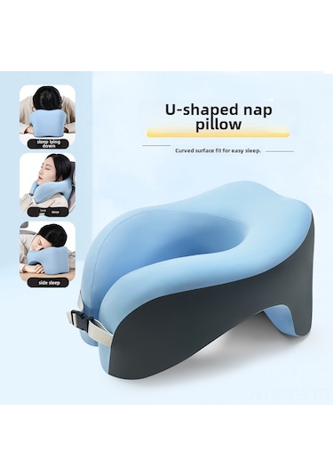 Yunboo Ofis Okul U Yastık Hafıza Köpüğü Boyun Desteği Yatma Öğrenci Kucağı Yastığı Gri 28x24x17cm Açık Gri