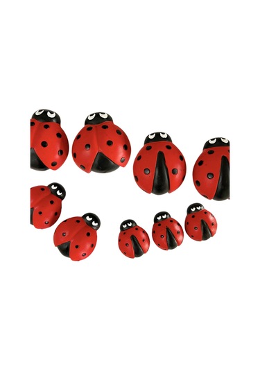 Suntek 9 Parça Uğur Böceği Heykeli Mikro Manzara Masaüstü