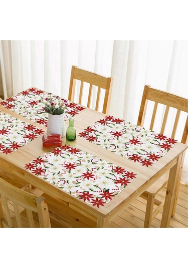 Xiaaokeji 6'lı Amerikan Servisi Seti İşlemeli Noel Atatürk Çiçeği Ve Kutsal Ağaç Tasarımı Diğer