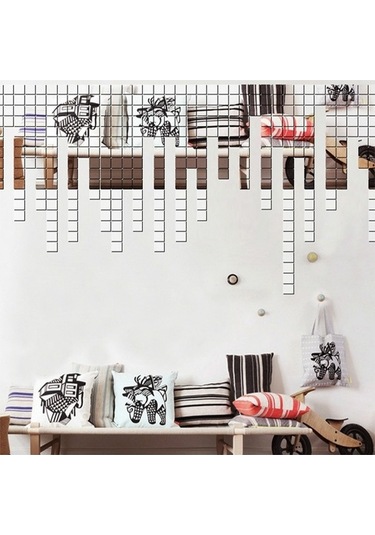 Novahub 100 Adet Kare Kristal Mozaik Ayna, Akrilik Stereo Duvar Çıkartması, Gümüş, 2x2cm Ev Oturma Odası Diğer