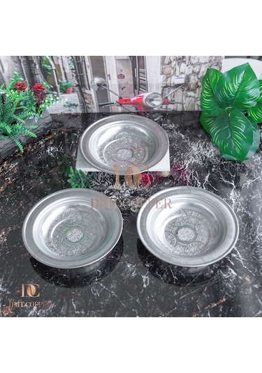 Dmt Copper 18 Cm Krom Çelik Beyran Ve Yemek Tabağı 430 Kalite Paslanmaz Servis Tabağı Gri