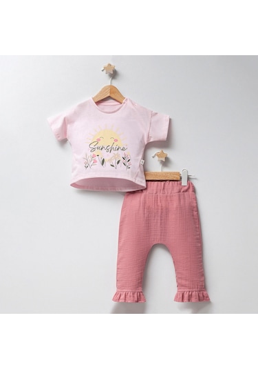 Tongs Baby Sunshine Müslin 2'li Bebek Takım 5203 Pembe