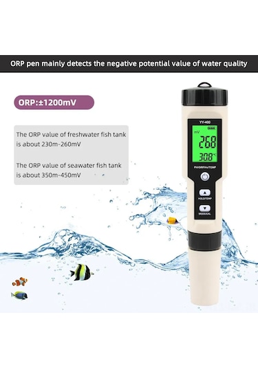 Yy-400 4'ü 1 Arada Su Kalitesi Test Kalemi, Hidrojen İyon İçeriği, Arka Aydınlatmalı Hidrojen Zengini Test Cihazı, Hidrojen Zengini Su Test Kalemi.