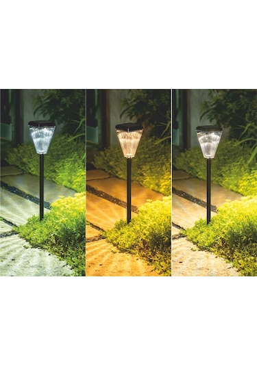 Helıos 10w 3renk Beyaz+4000k+günışığı Kazıklı Solar Bahçe Armatur Hs-5657