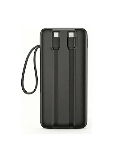Ven-dens Vd-pb061 20000mah Premium Powerbank Dahili Çift Kablolu Siyah