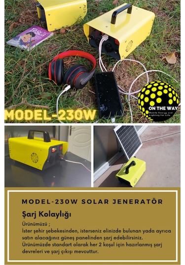 230w Taşınabilir Güç İstasyonu Lifepo4 Bataryalı Solar Jeneratör