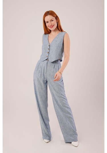 Kırçıllı Desen Mavi Takım Çok Renkli