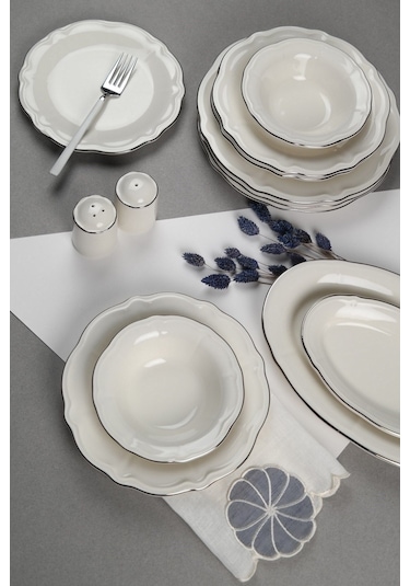Porser Platin Yaldız Fulya Yemek Takımı 12 Kişilik 53 Parça Fly53ykprs1083 Çok Renkli