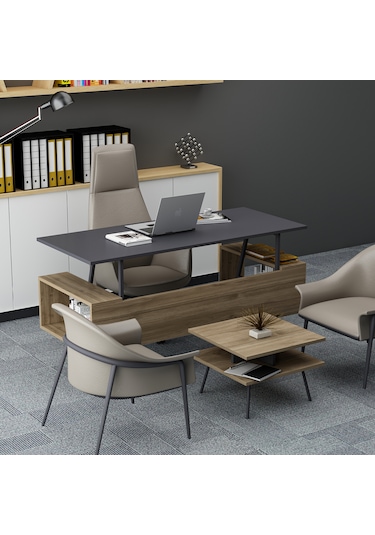 Lagomood İrony İnfy Ofis Takımı Antrasit Ceviz