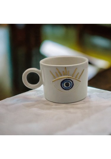 Altın Yaldız Göz Nazar Fincan Mug