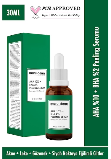 Maruderm AHA %10 + BHA %2 Peeling Maske Cilt Bakım Serumu 30 ML
