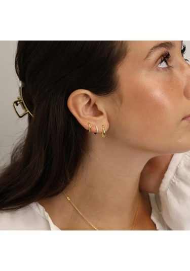 Vkemall Kadınlar İçin 14k Altın Kaplama Zirkon Taşlı 3'lü Set: Dairesel Ve Tek Pırlanta Stilleri, Gündelik & Resmi Özel Durumlar İçin Zenginliğini Yansıtan Kolaylık Gold